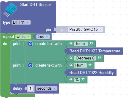 DHT11 Sensor Blocks