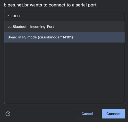 Selecting the Serial Port on the Mac