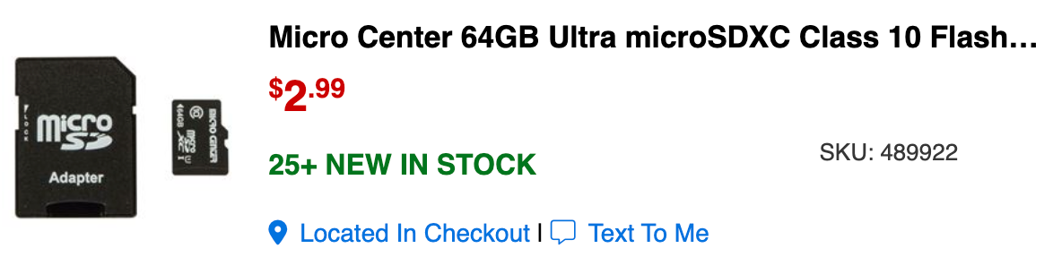 64 GB micro SD card