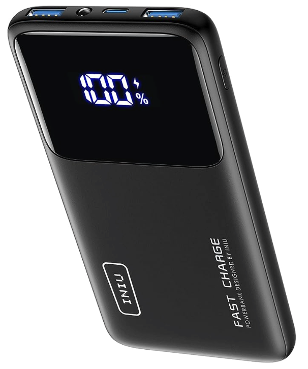 INIU 10,000 mah power pack with percent charge