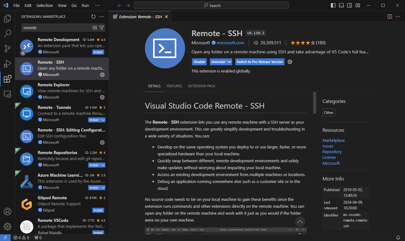 VS Code - Remote SSH