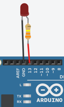 Connect LED Resistor and to 13
